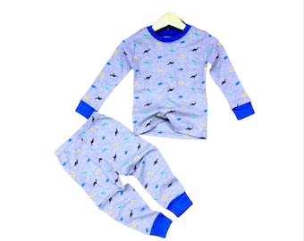 PDF Pijama unisex para niños, patrón de costura para niño y niña con siesta eléctrica, pijama de camiseta y legging ajustados en pdf, pijama de invierno para niños de 1 a 8 años