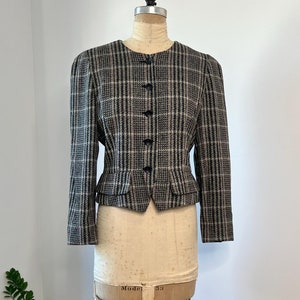 Vintage 1980s/90s Giorgio Armani Plaid Tweed Blazer