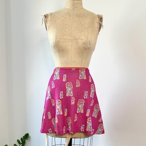 Vintage 1960s XS/S Micro Mini Novelty Print Skirt