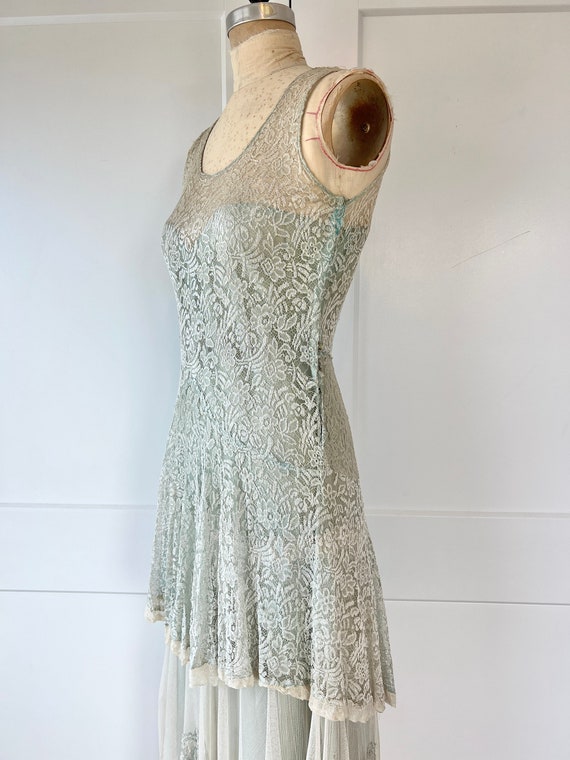 Antique 1920s Lace Sleeveless Dropwaist Dress - image 4