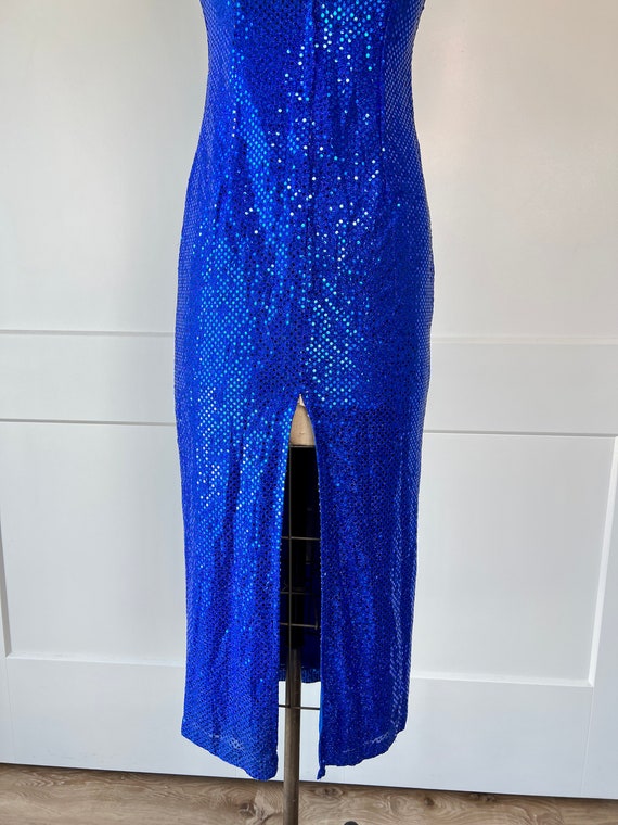 Vintage 1990s S/M Blue Sequin All That Jazz Bodyc… - image 7