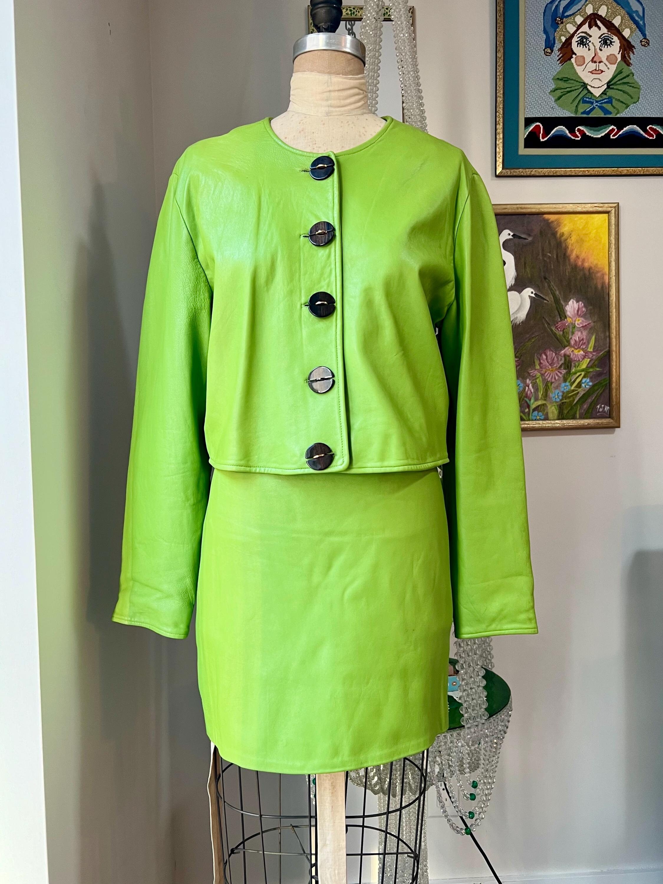 Abito Verde Verde Menta Tailleur Verde Mela Cache Jacket Italia