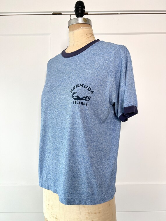 Vintage 1970s M/L Single Stitch “Bermuda” Ringer … - image 3