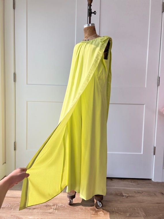 Vintage 1960s S/M Lime Green Paneled Jumpsuit