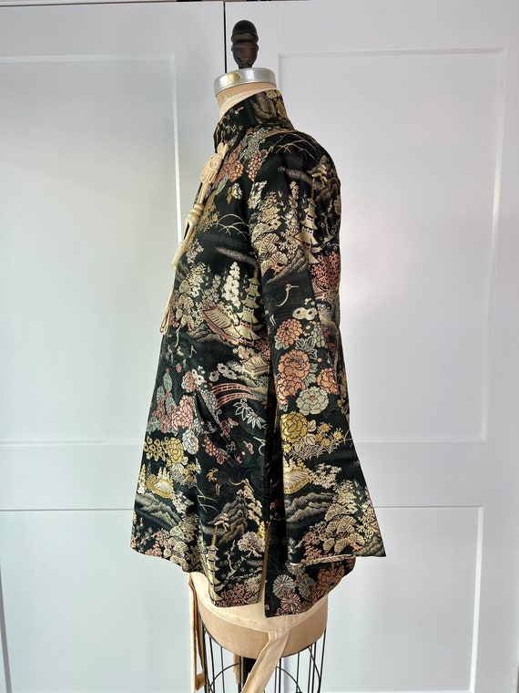 Vintage 1940s Chinoiserie Brocade Evening Jacket Gem