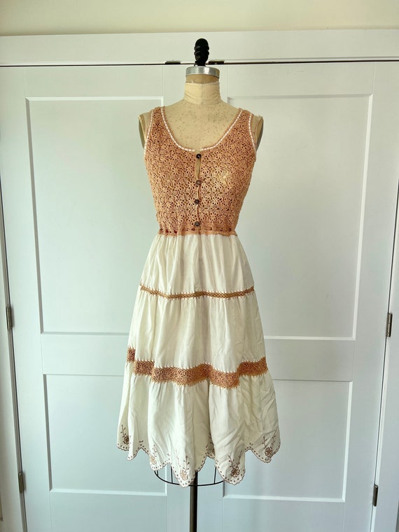 Vintage Floral Crochet Bohemian Dress