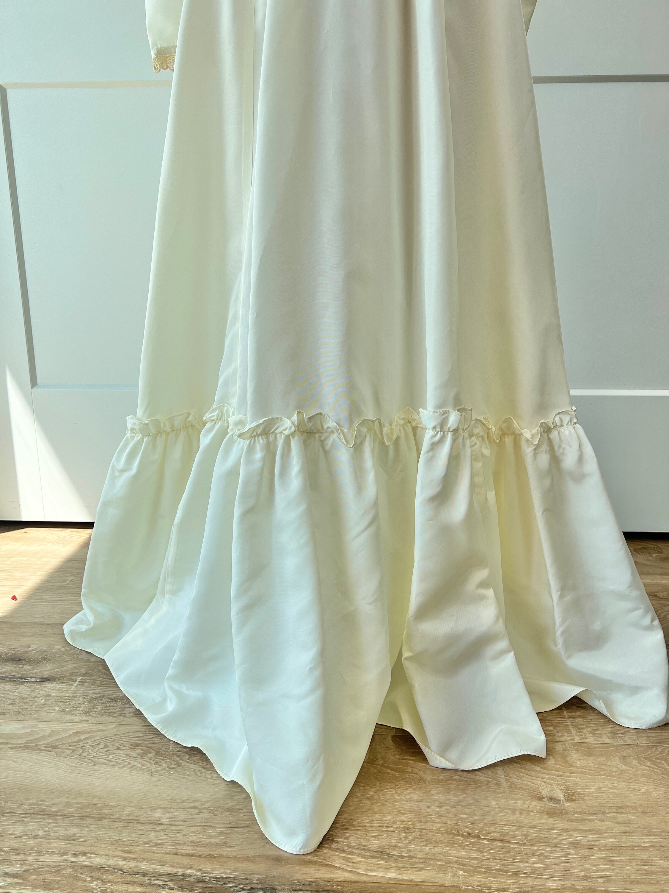 Vintage 1970s XS/S Gunne Sax Pleated Lace Trim Bohemian Taffeta Wedding ...
