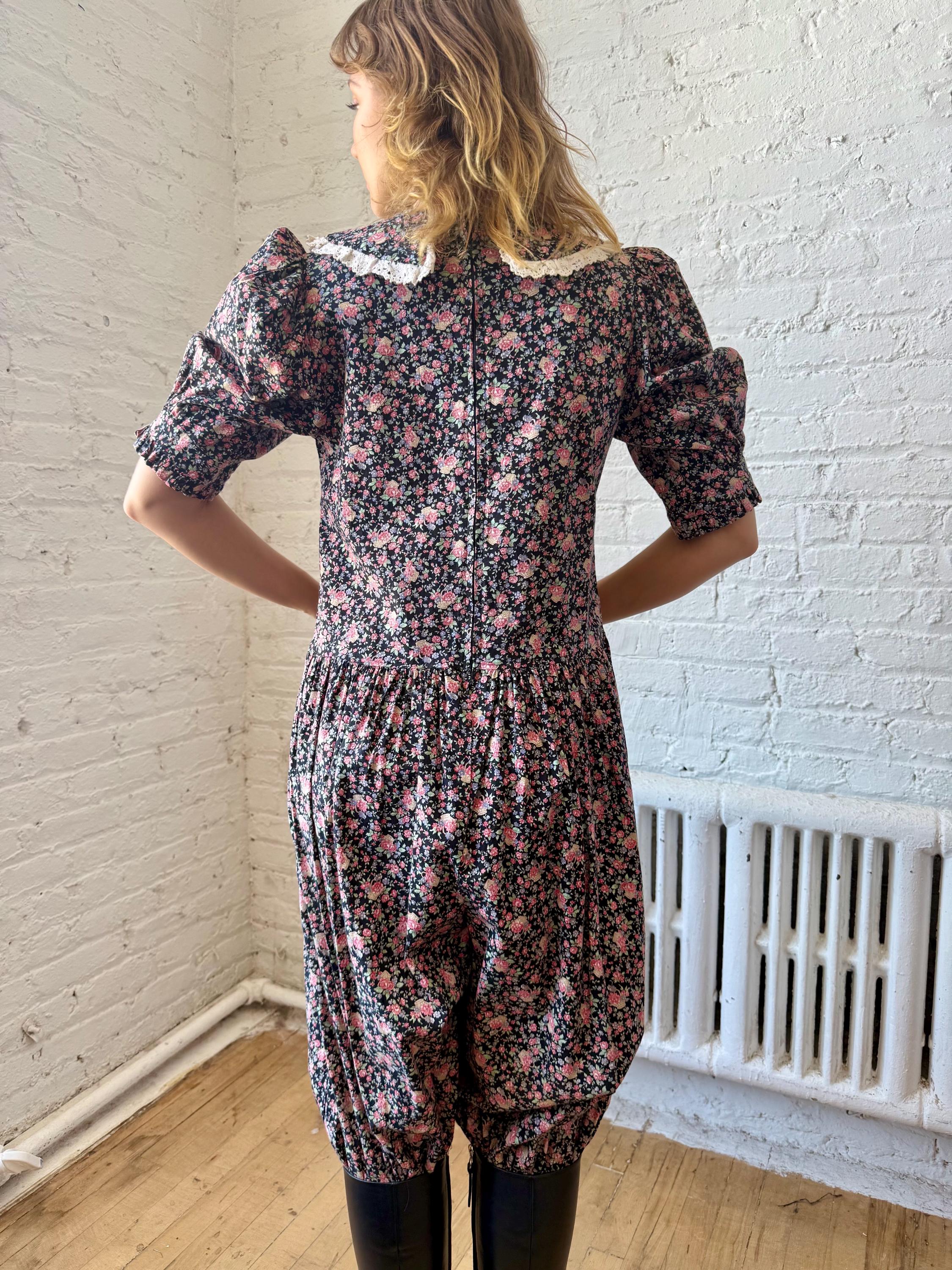 True Vintage 1980s Ditzy Floral Bloomer Style Jumpsuit - Etsy