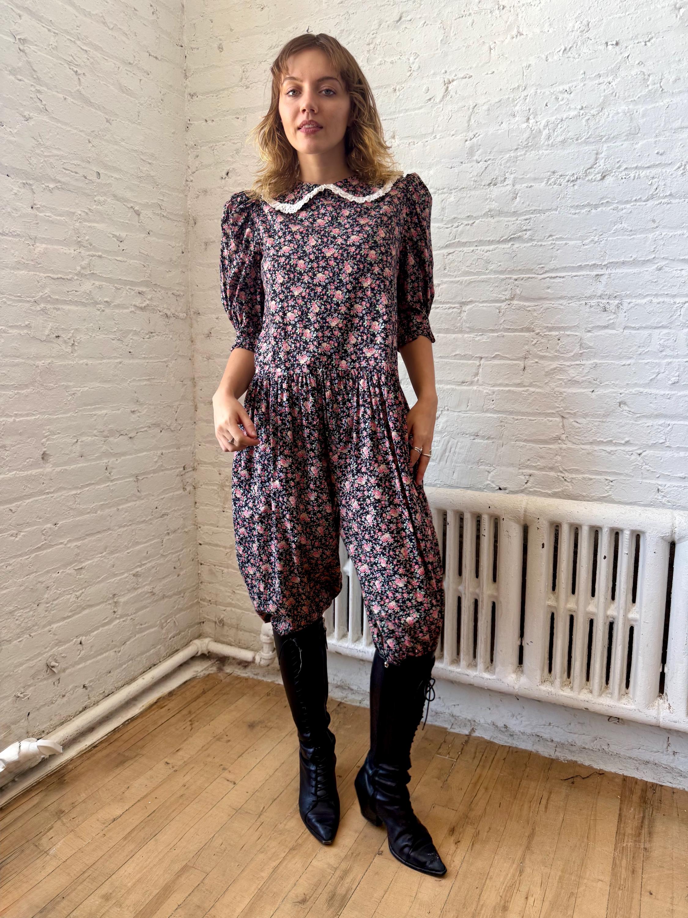 True Vintage 1980s Ditzy Floral Bloomer Style Jumpsuit - Etsy
