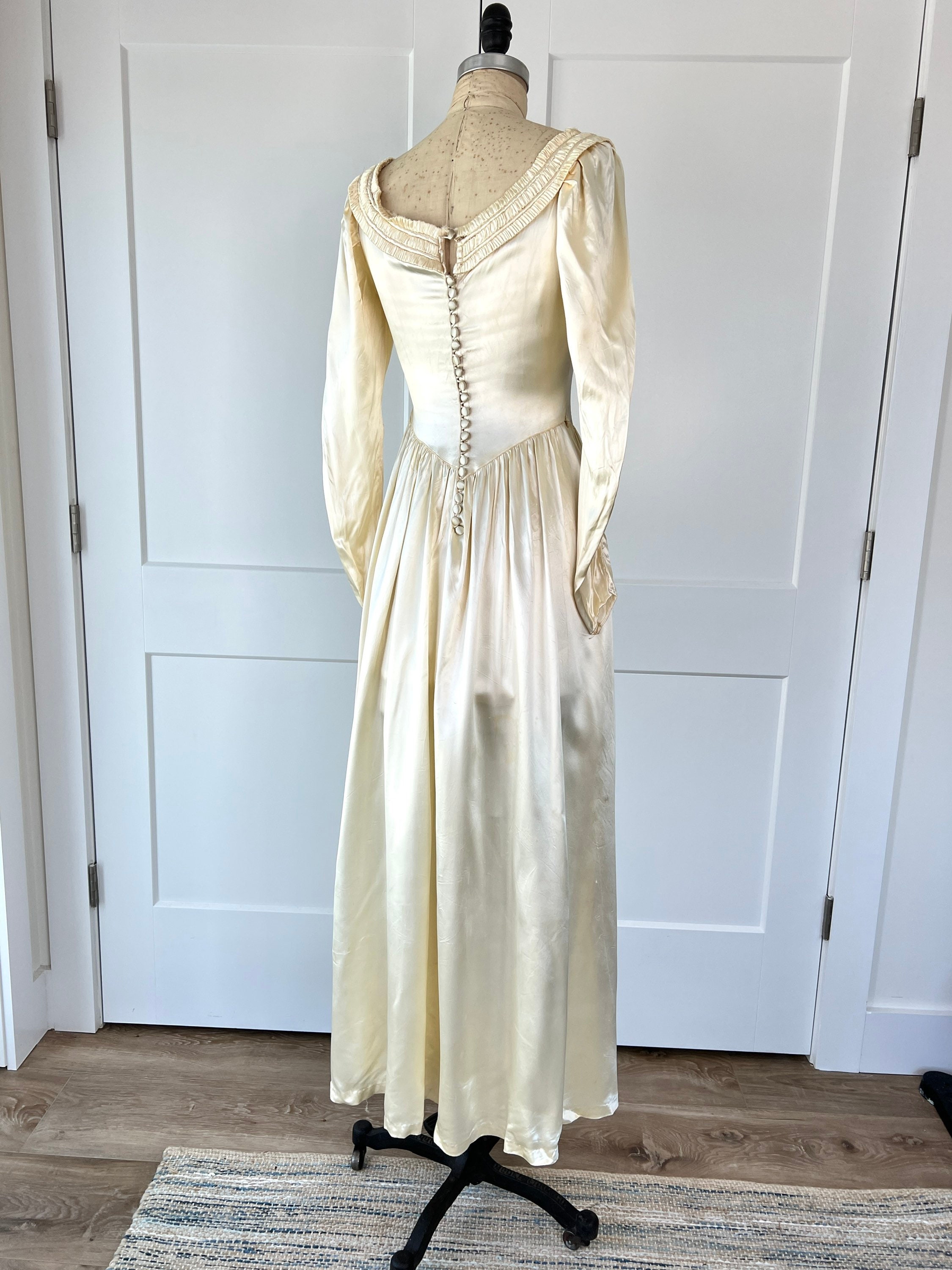 Vintage 1930s S/M Handmade Elegant Long Sleeve Evening Gown - Etsy