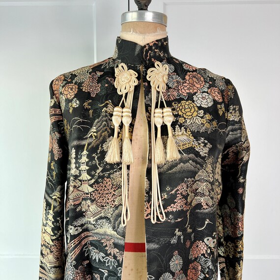 Vintage 1940s Chinoiserie Brocade Evening Jacket Gem