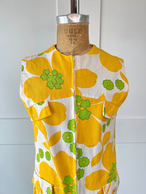 Vintage 1960s XS/S Mod Floral Playsuit - image 10