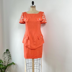 Vintage 1980s Pierre Balmain Pink and White Skirt Set