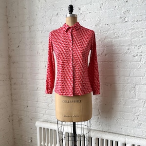 Vintage 70s Tiger Print Disco Shirt: Novelty Collared Button-Down