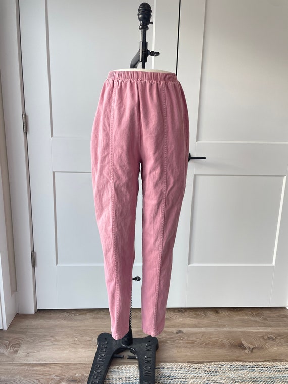1980s Pink Elastic High Rise Waist Mom 