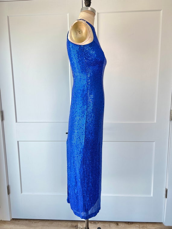 Vintage 1990s S/M Blue Sequin All That Jazz Bodyc… - image 6