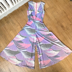 Vintage 1960s/70s Ala Casa by Eddy George Psychedelic Ultra Wide Leg Jumpsuit