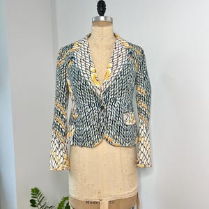 Vintage Y2K M/L Roberto Cavalli &quot;Just Cavalli&quot; Multicolor Reptile Skin Jacket, Vintage Cavalli