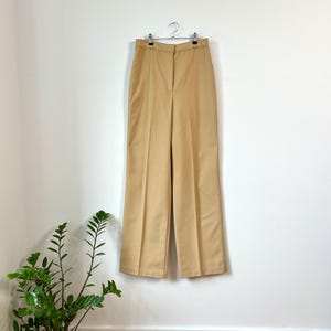 Vintage 1970s M/L Deadstock High Waisted Flared Tan Trousers by Bronson of California