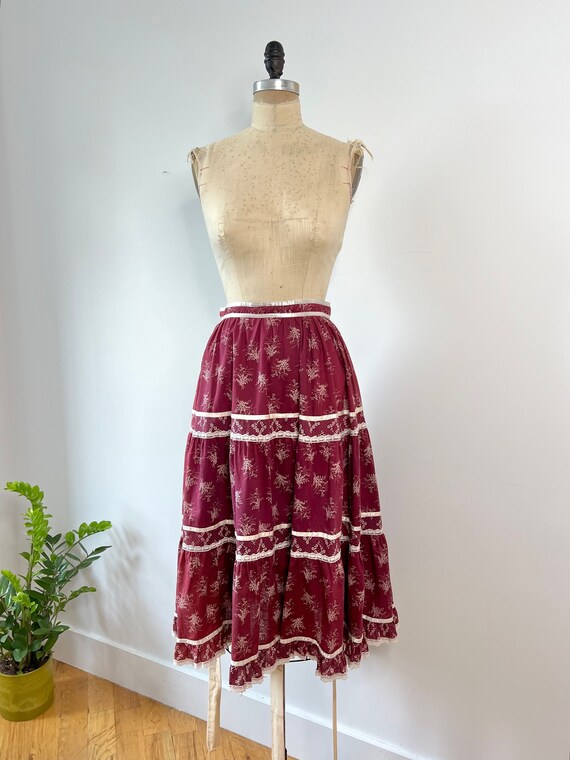 70s floral skirt gunne sax - Gem