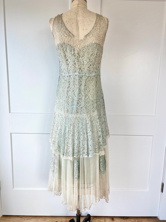 Antique 1920s Lace Sleeveless Dropwaist Dress - image 3