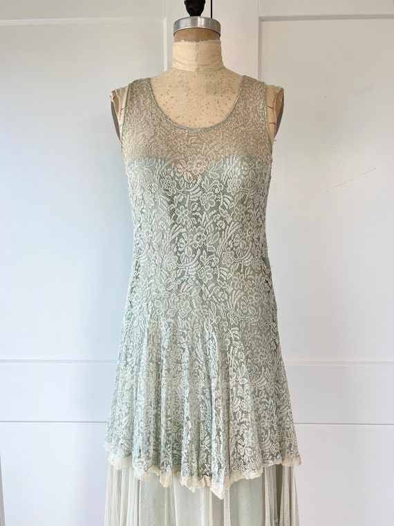 Antique 1920s Lace Sleeveless Dropwaist Dress - image 2