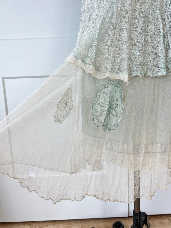 Antique 1920s Lace Sleeveless Dropwaist Dress - image 8