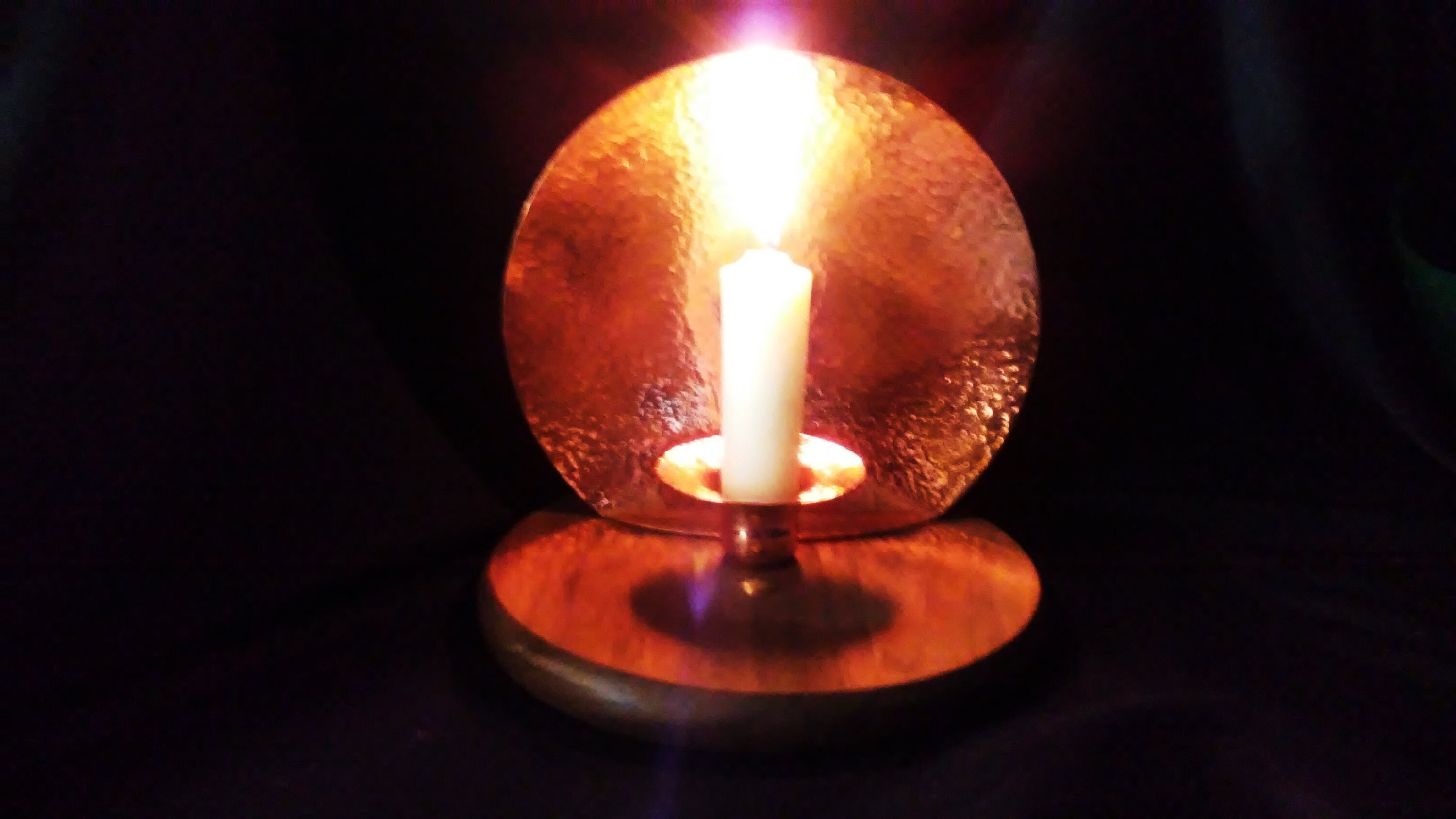 Candle Reflector candle holder copper and walnut wood brass Etsy