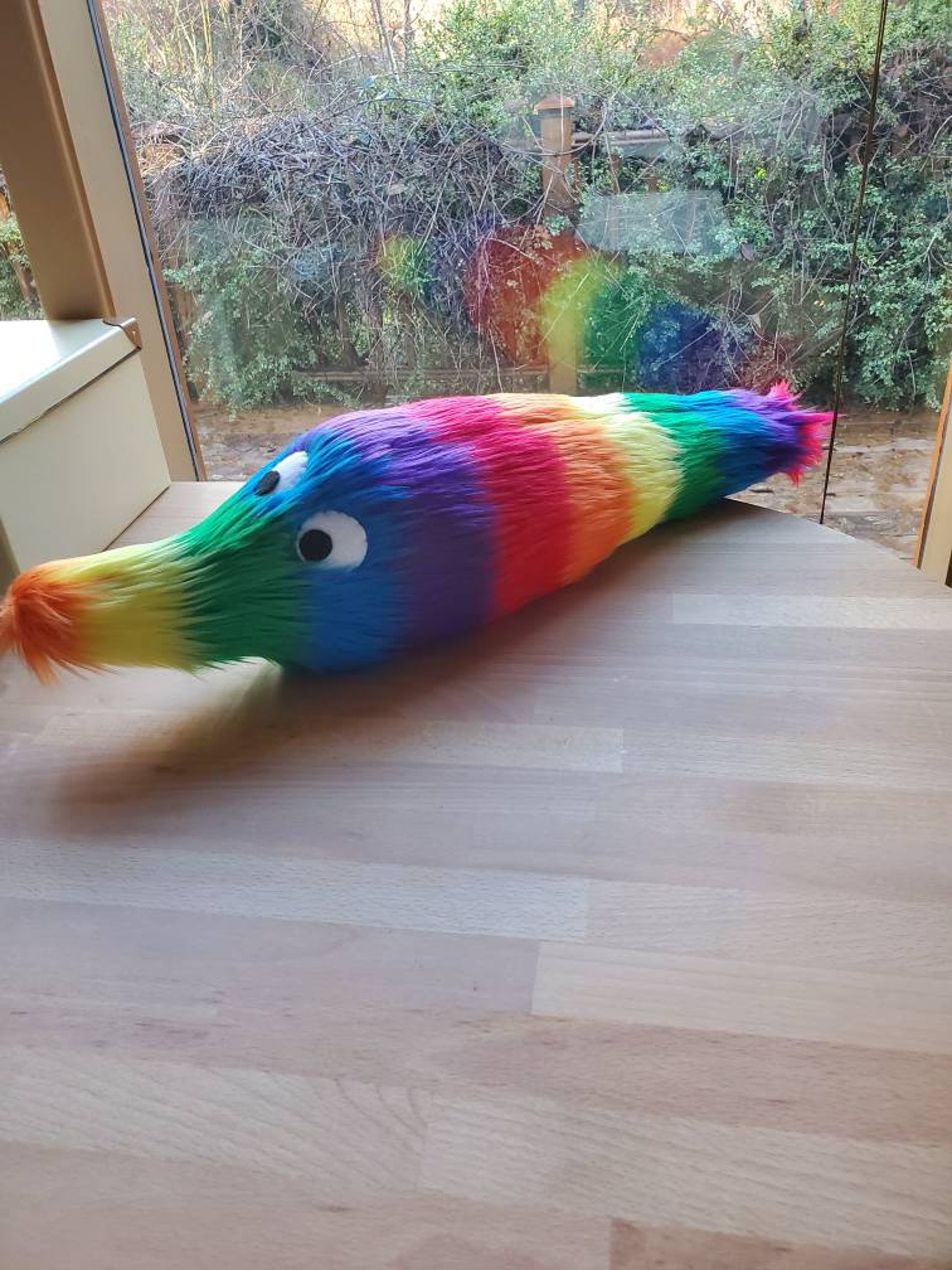 Giant Rainbow Worm on a String | Etsy