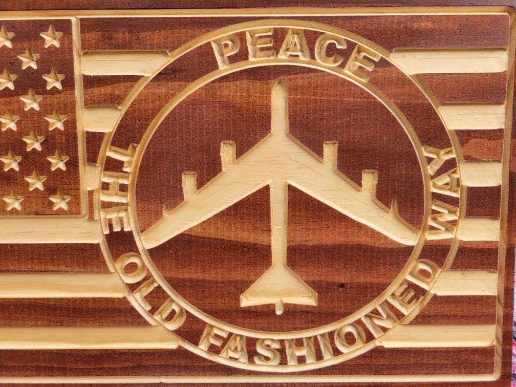 American Wood Flag B-52 Buff Fan Gift Rustic Home Decor - Etsy