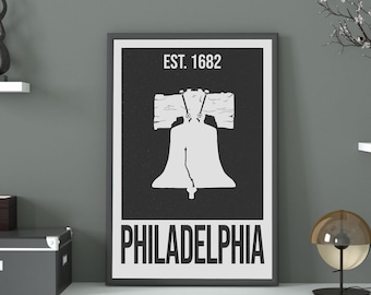 Printable Minimalist Philadelphia Travel Poster Wall Décor/Art Print - Digital File Download