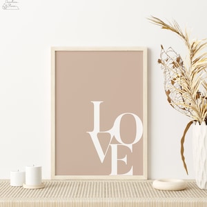 Love Print, Typography Art, Love Art Print, Minimalist Printable Wall Art, Love Wall Art, Black and White Love Art, Home Decor Wall Art