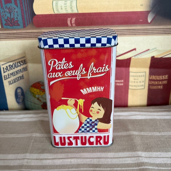 An original French vintage Lustucru ' Pates aux oeufs frais'  original tin