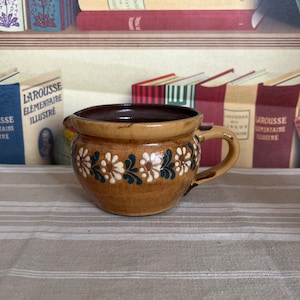 German vintage Marburg Pottery brown floral  hand painted jug