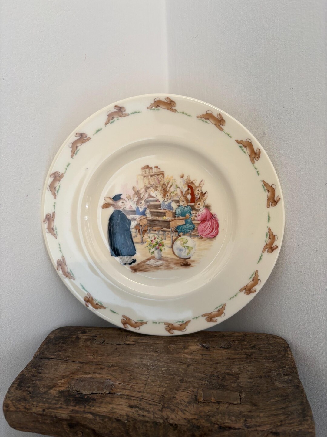 Vintage Royal Doulton Bunnykins School Days Plate. Introduced in 1934 ...