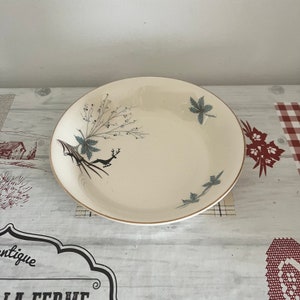 A very rare Alfred Meakin Jumping Stag bone china blue and black design  7&quot; diameter dessert bowl