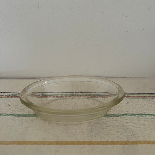 Retro Pyrex JP Jobling Made in England  small clear glass pie dish