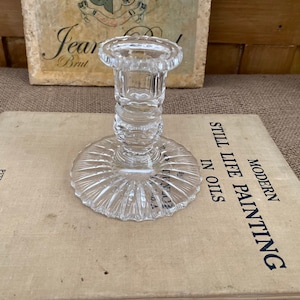 A beautiful  substantial decorative  clear crystal candleholder