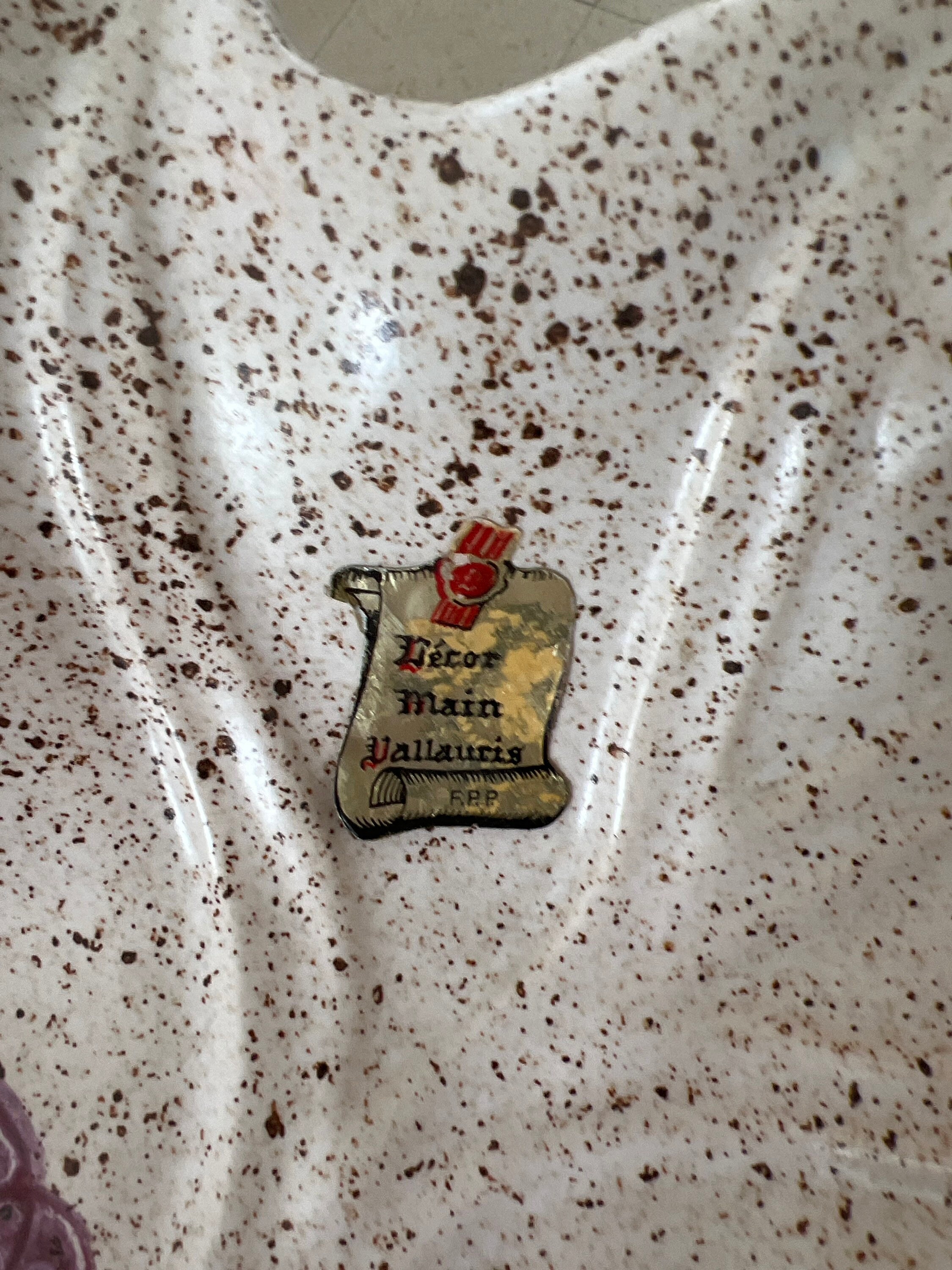 ヴィンテージ ヴァロリス フランス製 陶器 リーフディッシュ 花飾り 
