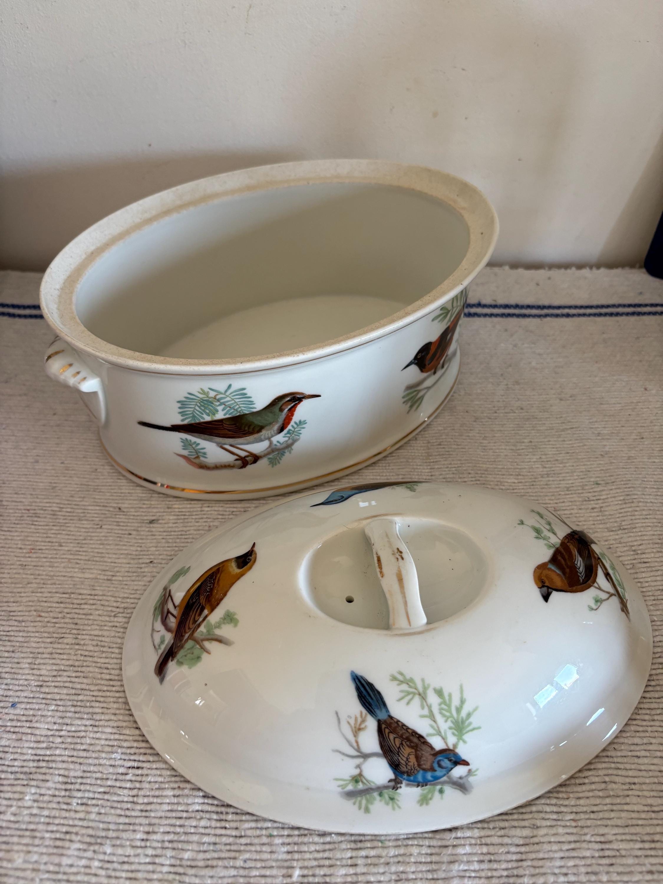 A Lovely L Lourioux ' Le Faune' French Porcelain Lidded Terrine