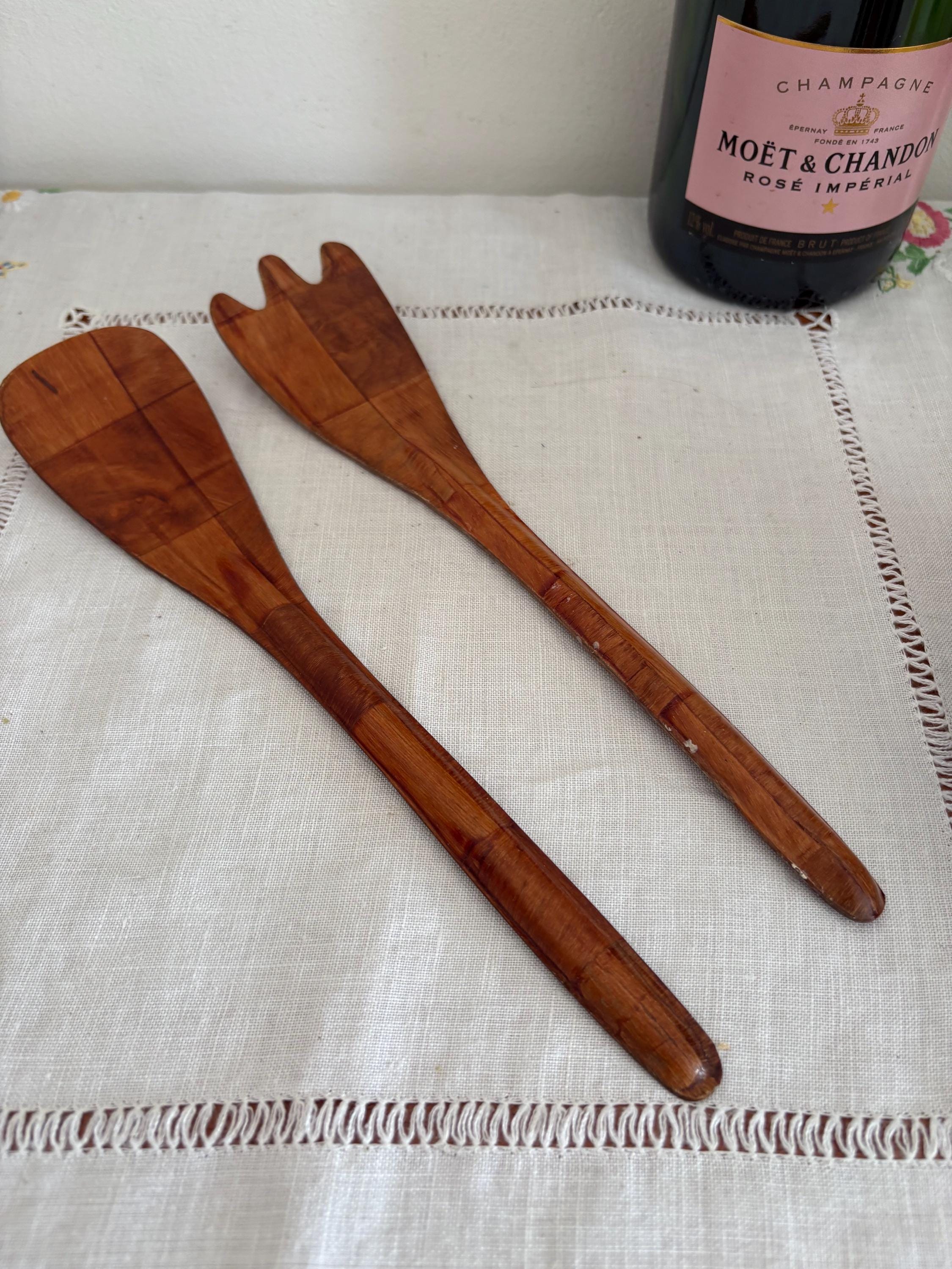 A lovely pair of Formosa Bestpeter wooden salad servers