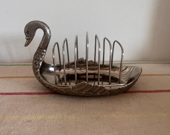 An Exquisite French Antique Swan Design Silver Plated Toast Rack and ...