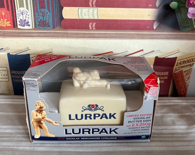 A Quirky Retro 80s British Lurpak Lidded Butter Dish Made in England by