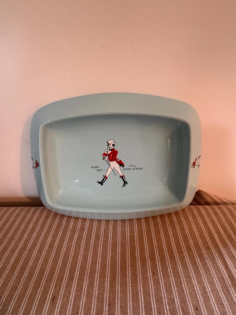 A fabulous condition antique Wade Regicor duck egg blue Jonny Walker Whisky bar or pub ashtray image 10