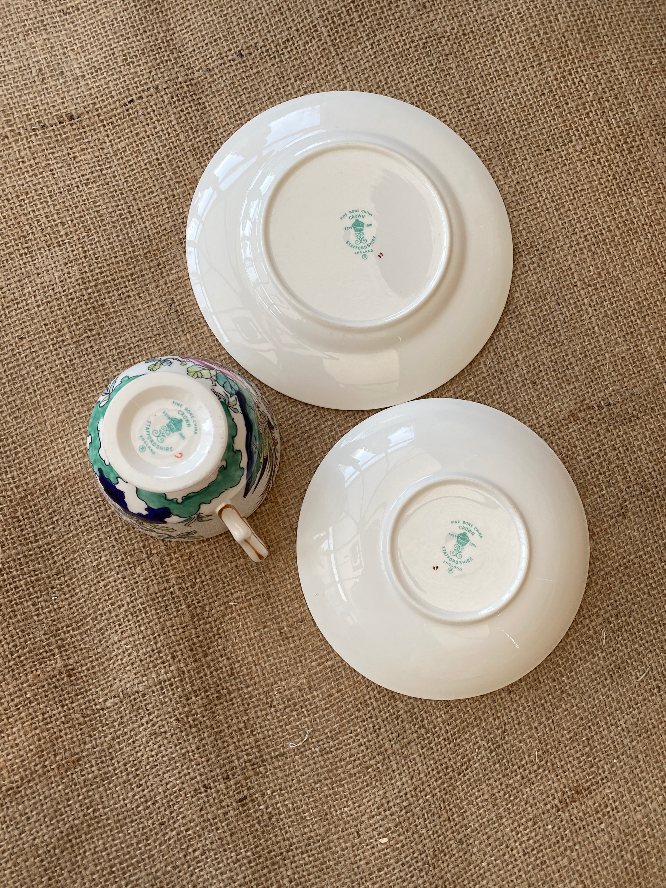 An Exquisite Trio Crown Staffordshire Rock Bird 5322 1970s