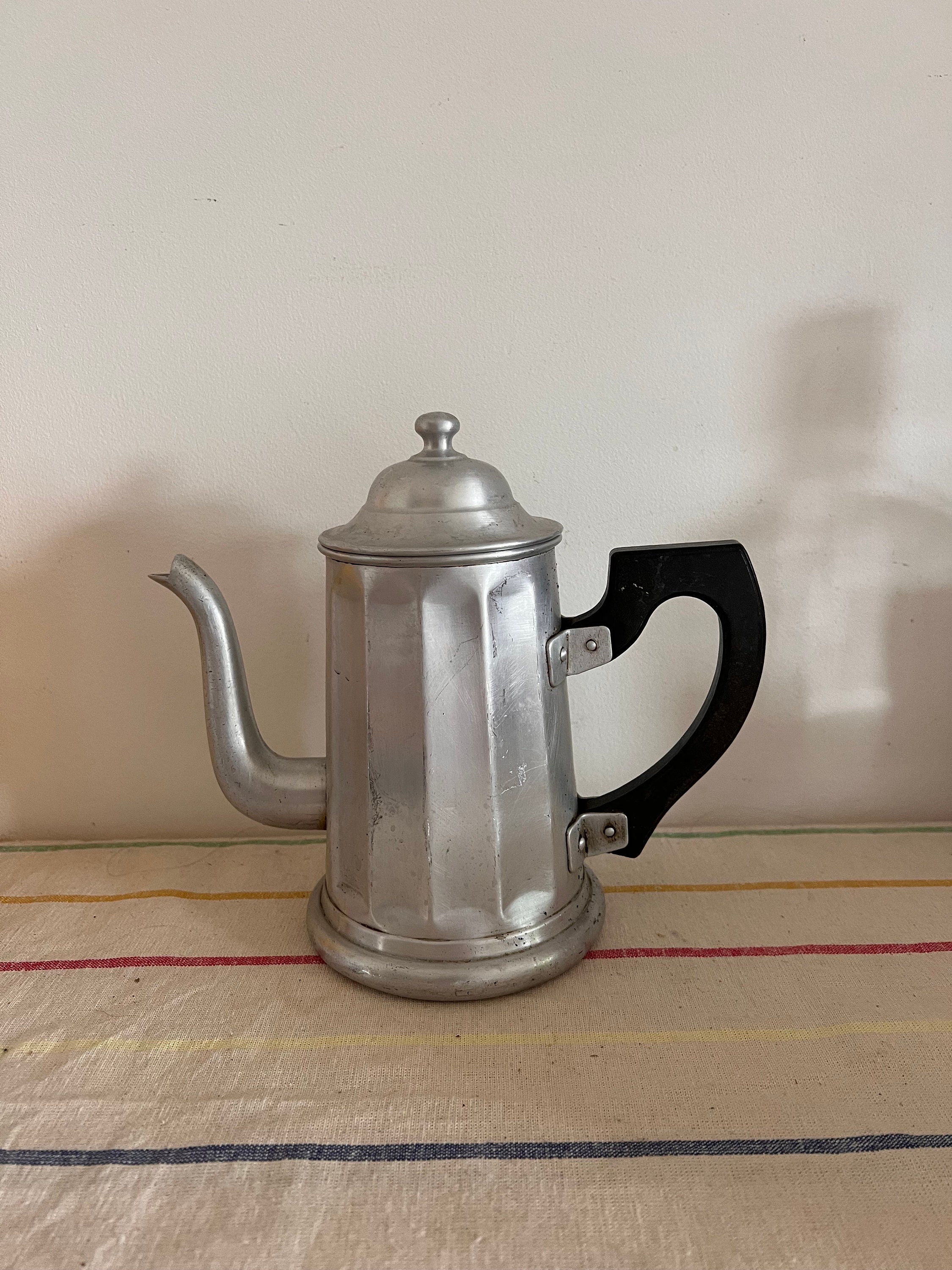 フランスブロカント アルミ製コーヒーポット