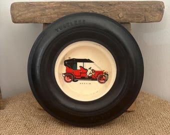 Vintage Firestone Ground Grip Tractor Tire Ashtray Glass Trinket