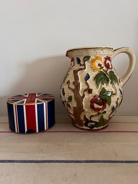 陶器花瓶希少なヴィンテージ H J Wood インディアンツリーデザイン 手描き