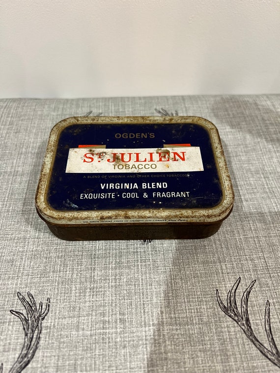 st julien tobacco An Original Ogdens St Julien Tobacco Virginia Blend Two Ounce Tin With a  Push on Lid