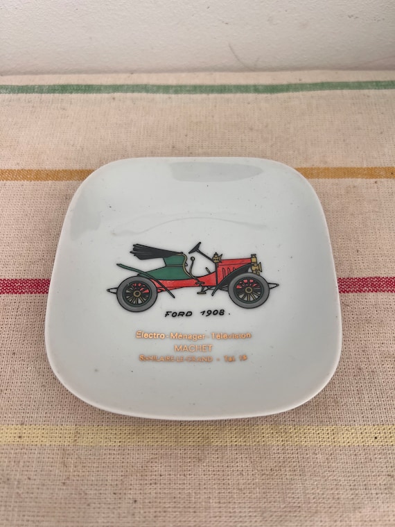 Vintage French Limoges China Vintage Car Design Ford 1908 Trinket